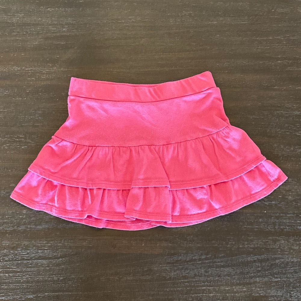 Justice Girls 6 Pink Sparkle Skort Polyester Ruffle